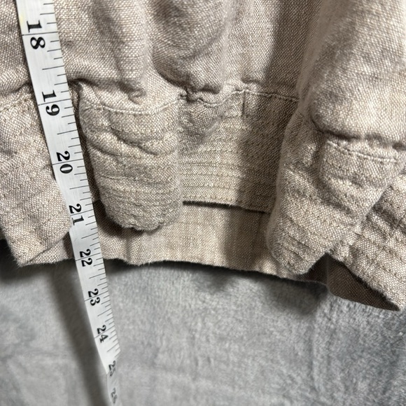 J. Jill linen capri pants 3X plus size  Beige tan 100% Linen Pants lightweight - Picture 4 of 13